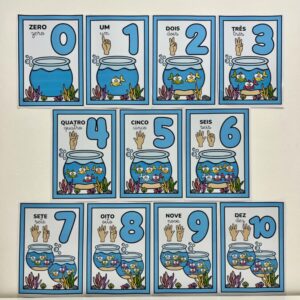 Números 0 a zero 10 tema Aquário
