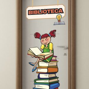 Painel porta biblioteca