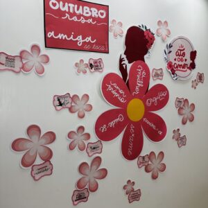 Painel outubro Rosa Flor da conscientização