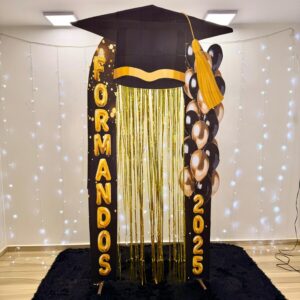 Painel formandos Luxo preto e dourado