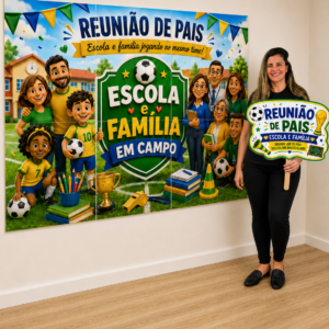 Kit reunião família e escola tema copa 2026